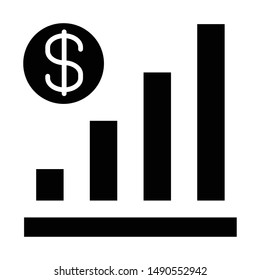 Chart Icon, Vector Illustration, Business Glyph