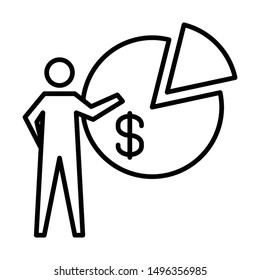 Chart Icon, Vector Illustration, Business Outline