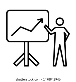 Chart Icon, Vector Illustration, Business Outline