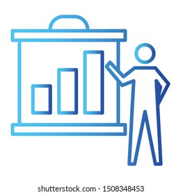 Chart Icon, Vector Illustration, Business Outline