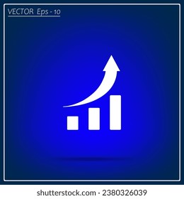 chart icon, vector illustration. Flat design style