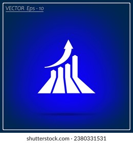 chart icon, vector illustration. Flat design style