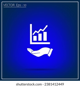 chart icon, vector illustration. Flat design style