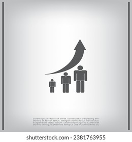 chart icon, vector illustration. Flat design style