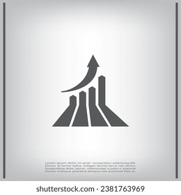 chart icon, vector illustration. Flat design style