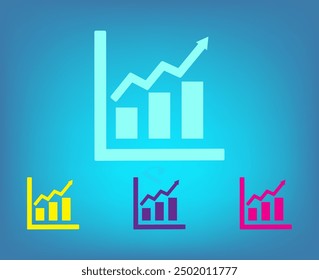 chart icon, vector illustration. Flat design style