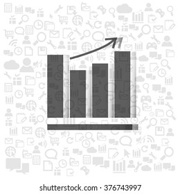 Chart icon, vector illustration. Flat design style