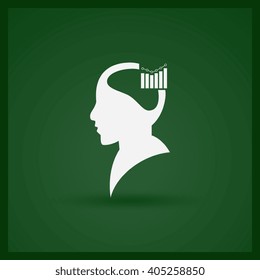 Chart icon, vector illustration. Flat design style.