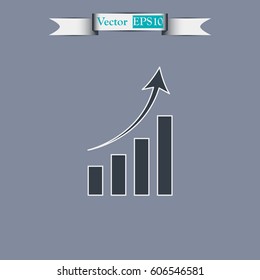 chart icon, vector illustration. Flat design style