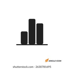 Ilustración vectorial del icono del gráfico. Símbolo del gráfico aislado en el fondo blanco