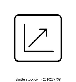 Up chart icon vector line square style