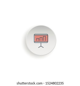 Chart icon vector. Savings, finances sign isolated on white, economy concept
