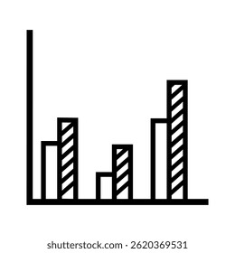 Ícone do gráfico vetor. sinal de ilustração da programação. símbolo do diagrama ou logotipo.