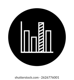 Vector de icono de gráfico. signo de ilustración de programación. símbolo de diagrama o logotipo.