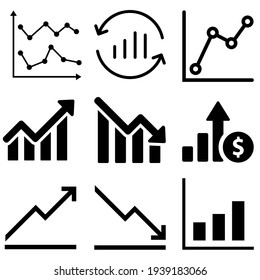Chart icon vector set. analysis illustration sign collection. analytics symbol or logo.