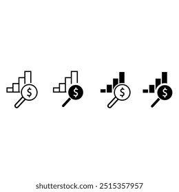 Chart icon vector set. analysis illustration sign collection. analytics symbol or logo.