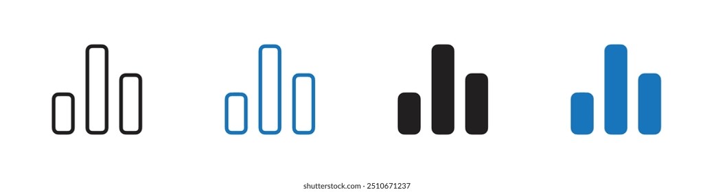Chart icon Vector set outline