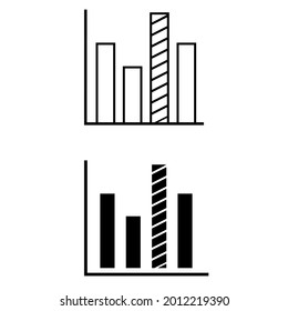 Chart icon vector set. schedule illustration sign collection. diagram symbol or logo.