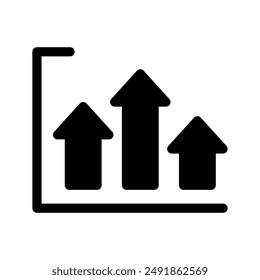 Vektorgrafik des Diagramms nach oben Symboldesign