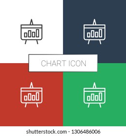 chart icon white background. Editable outline chart icon from startup. Trendy chart icon for web and mobile.