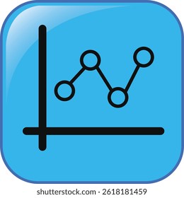 chart icon, with white outline, colored background,