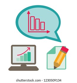 Chart icon.Chart bar symbol for your web site design, logo, app, UI. Vector illustration, EPS10.