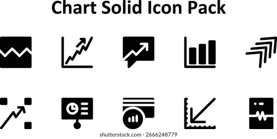 Chart Icons - 10 Solid Fill Style Vectors