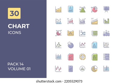 Chart icons collection. Set contains such Icons bar, business, chart, and more