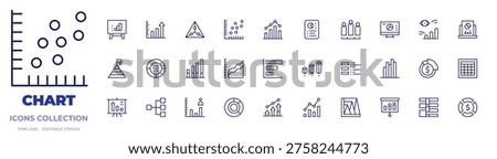 Chart icons collection. Thin Line icons, editable stroke. achievment, allocation, analytics, areachart, barchart, bargraph, chart, data, diagram, graph.