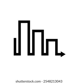 Chart Icons. growing bar graph icon. Business charts and graph icons. Statistics and Analytics Outline Icon, down or up arrow. solid design style