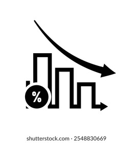 Chart Icons. growing bar graph icon. Business charts and graph icons. Statistics and Analytics Outline Icon, down or up arrow. solid design style