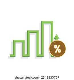Chart Icons. growing bar graph icon. Business charts and graph icons. Statistics and Analytics Outline Icon, down or up arrow. flat design style