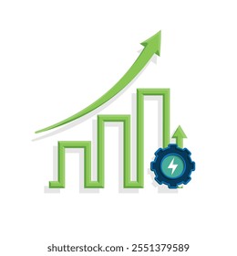 Chart Icons. growing bar graph icon. Business charts and graph icons. Statistics and Analytics Outline Icon, down or up arrow. flat design style