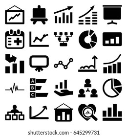 Chart icons set. set of 25 chart filled icons such as board, graph, structure, heartbeat, heartbeat search, medical appointment, graph on hand, statistic, money growth