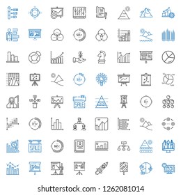 Chart Icons Set. Collection Of Chart With Sale, Pie Chart, Rising, Presentation, Bar Chart, Graphic, Pyramid, Hierarchical Structure, Biography. Editable And Scalable Icons.