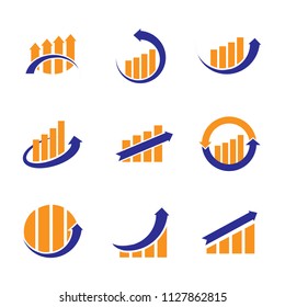 Chart icons set isolated on white background. Collection of chart icons for web site, app, logo and print presentation. Creative art concept, vector illustration, eps 10