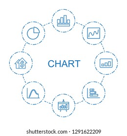 chart icons. Trendy 8 chart icons. Contain icons such as graph, pie chart, dolar growth. icon for web and mobile.
