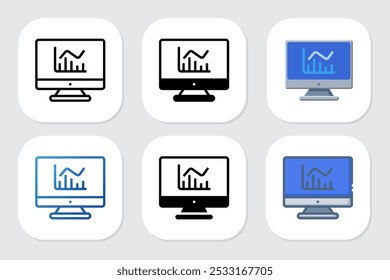 ícones de gráfico com vários estilos de design