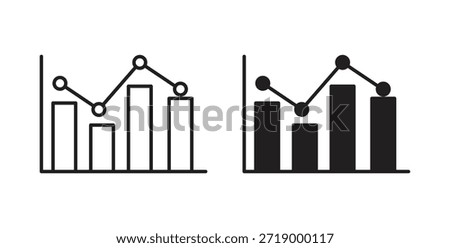 Chart icons, vector symbols. filled flat sign