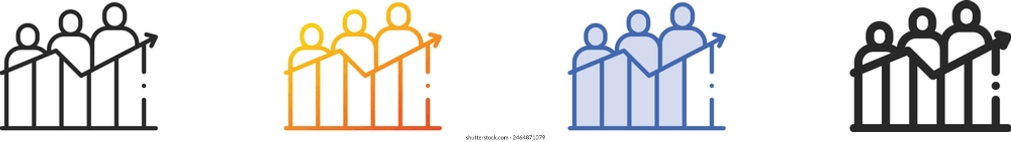 chart icon.Thin Linear, Gradient, Blue Stroke and bold Style Design Isolated On White Background