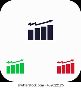 Chart Illustration set. Blue, green, red icon.