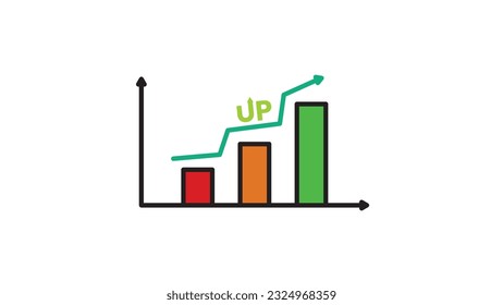 Chart illustrations that are depicted as experiencing rapid increases are suitable for presenting the progress of an idea, project or company.