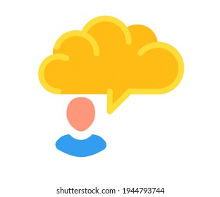 chart imagine thought single isolated icon with flat style