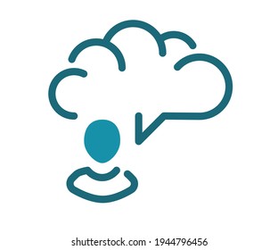 chart imagine thought single isolated icon with solid line and dash style