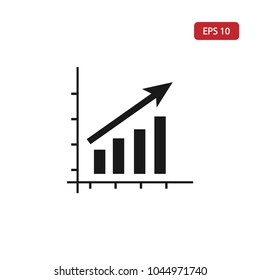 chart increase icon. growth sign
