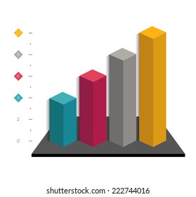 Chart for infographic. Cube column chart.