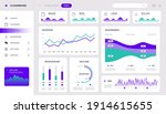 Chart infographic. Finance dashboard interactive mockup, HUD tech website template, admin data app. Vector application screen