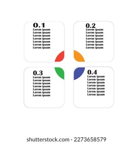 Plantilla infográfica de gráfico con 4 opciones para la presentación de anuncios de diseño informe anual o ilustración vectorial de impresión.