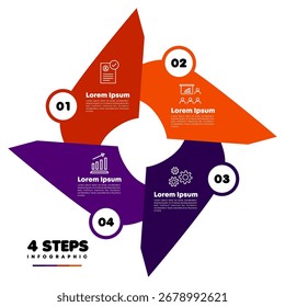 chart infographic template with 4 options for presentations. Vector illustration Eps	