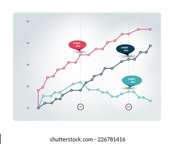 Chart for infographics. Lined graph.